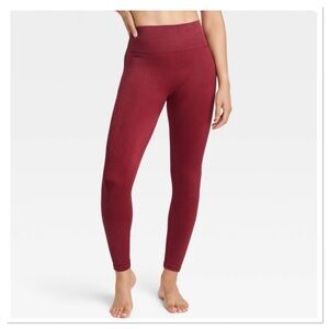 Women’s High Rise Ribbed Seamless 7/8 Jeggings Joylab Wine